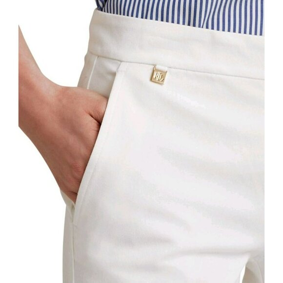 Lauren Ralph Lauren Dress Pants Womens White Size 12P Cotton Blend Professional - Picture 3 of 13